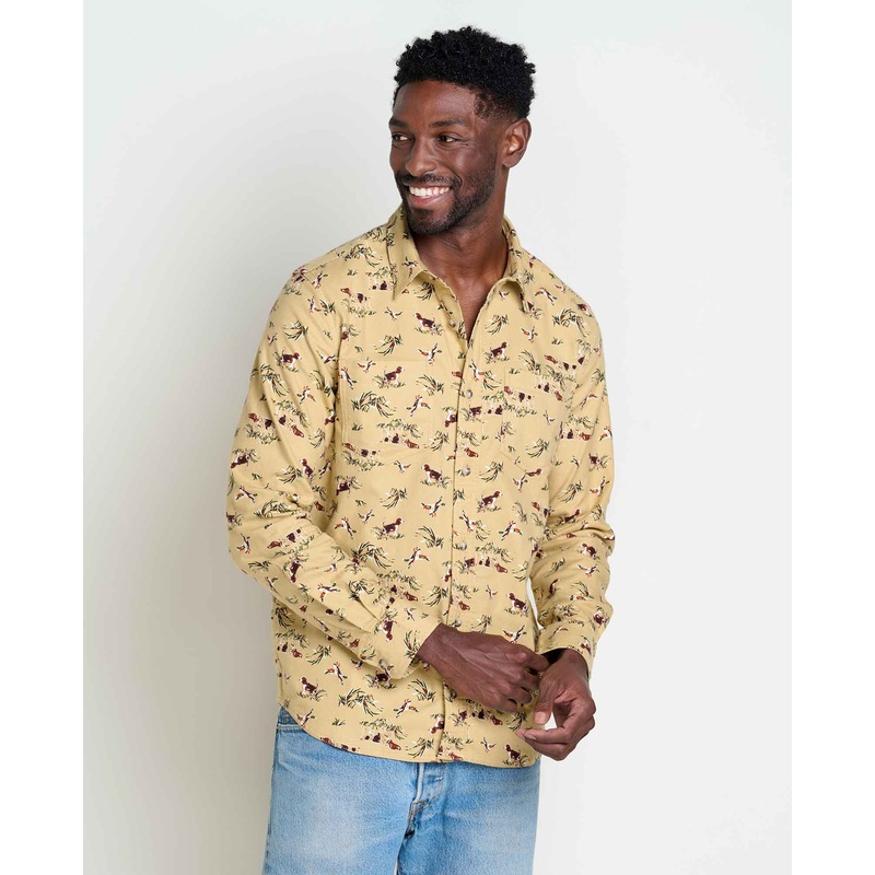 Men’s Flannagan Long-Sleeve Shirt – Carob Dog Print
