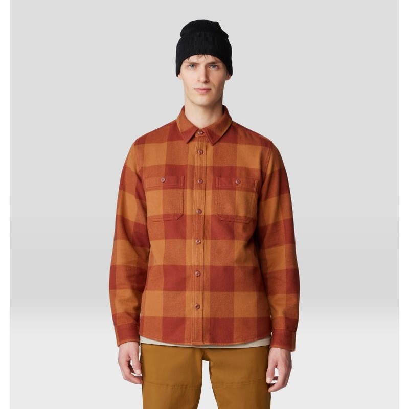 Men’s Plusher Long-Sleeve Shirt – Iron Oxide Tatanka Check Print