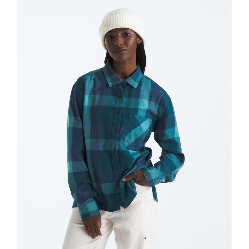 Women’s Arroyo Lightweight Flannel Shirt – Algae Blue Mega Small Plaid