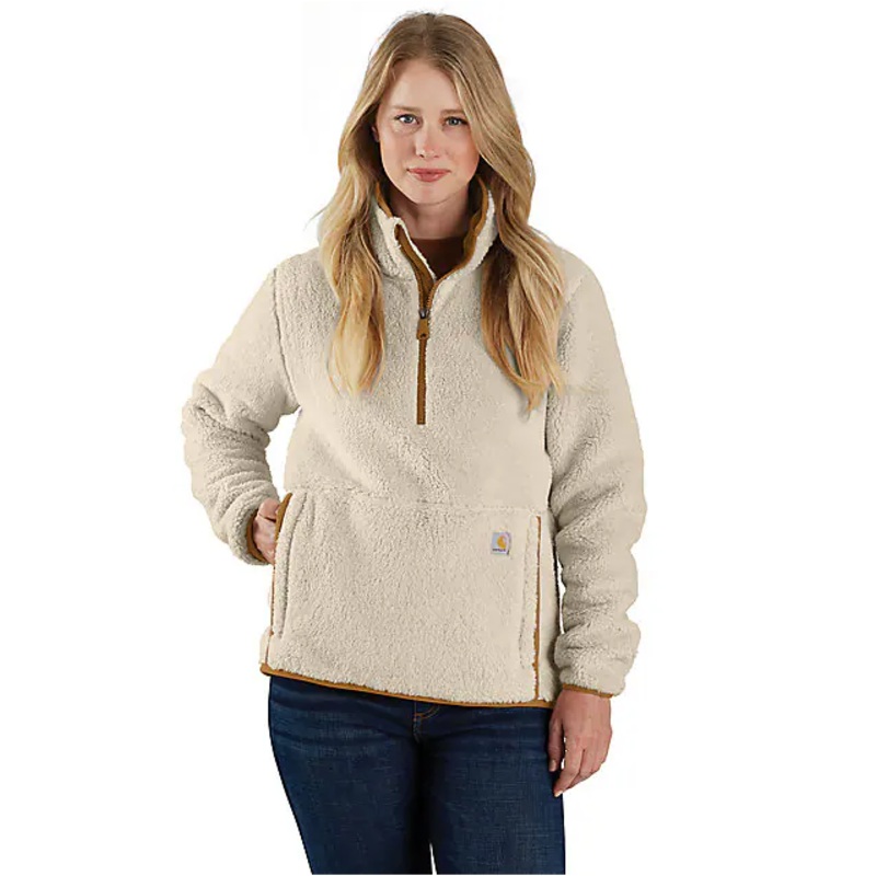 Women’s Loose Fit Fleece Pullover – 3 Warmest Rating – Oat Milk