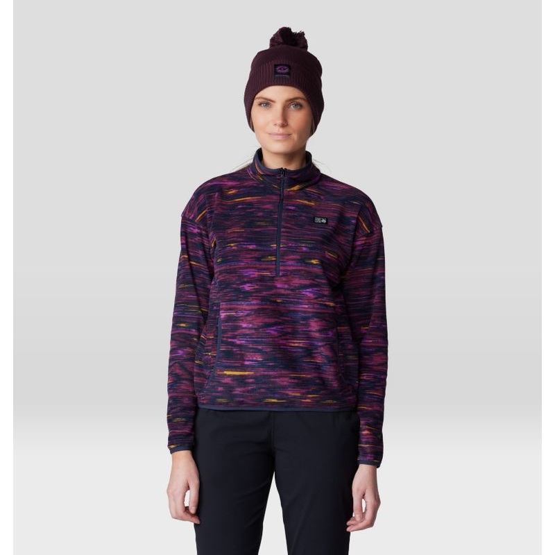 Women’s Microchill Half-Zip – Blackberry Stria Print