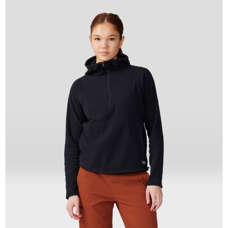 Women’s Summit Grid Half-Zip Hoodie – Black