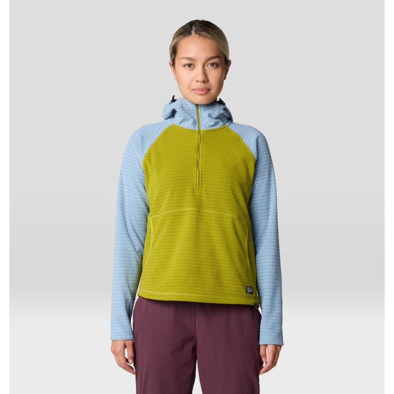 Women’s Summit Grid Half-Zip Hoodie – Python Green/Element