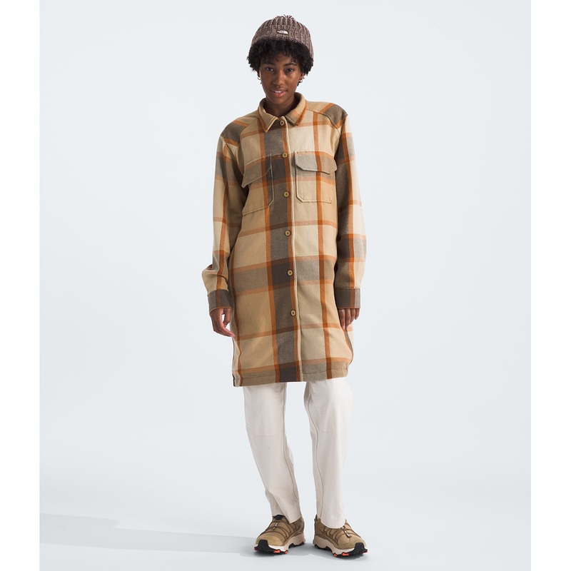 Women’s Valley Twill Utility Coat – Khaki Stone Macro Plaid