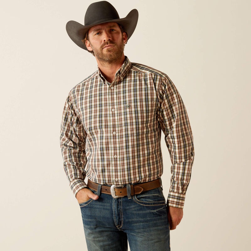 Wrinkle Free Folk Classic Fit Shirt – Brown