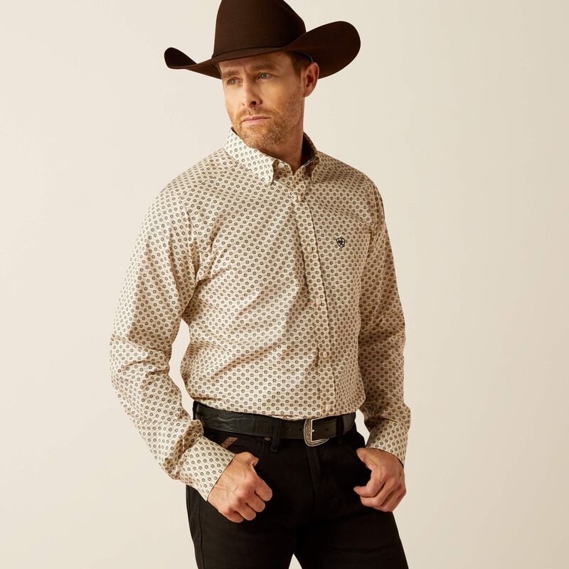 Wrinkle Free Fraiser Fitted Shirt – Cream