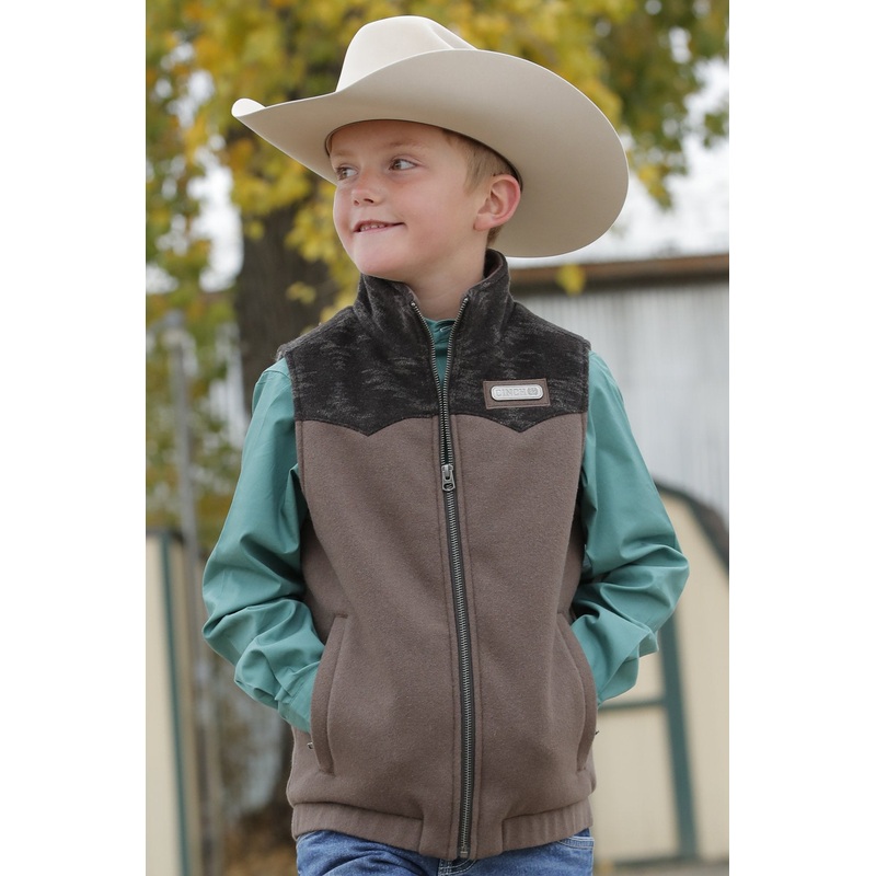 Boy’s Western Vest (Match Dad) – Brown – (MWV5050004)