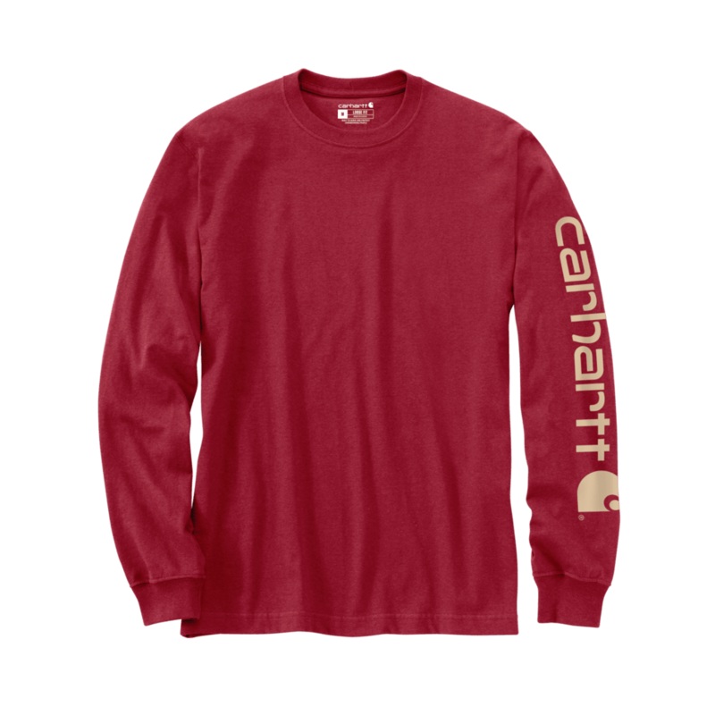 Loose Fit Heavyweight Long-Sleeve Logo Sleeve Graphic T-Shirt – Crabapple