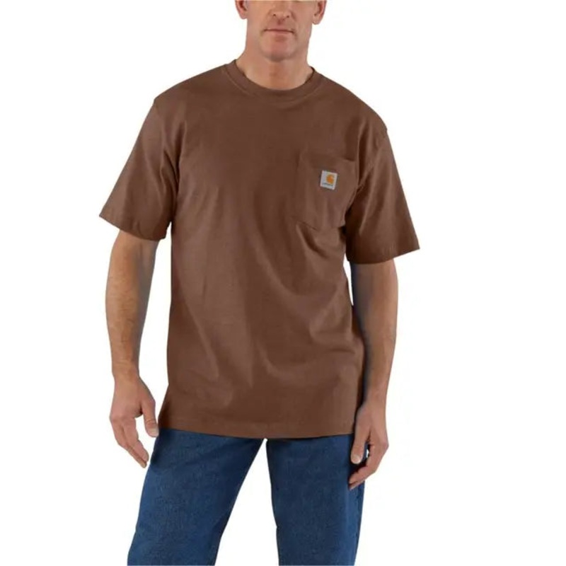 Loose Fit Heavyweight Short-Sleeve Pocket T-Shirt – Mocha Heather