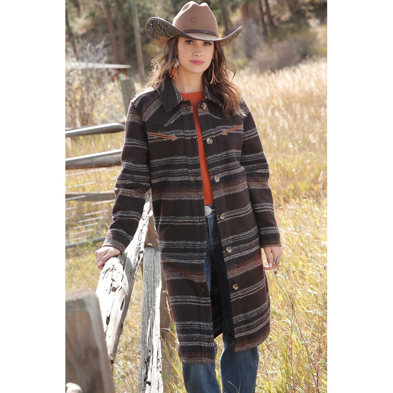 Women’s Sweater Knit Duster – Brown – (CWJ7454002)