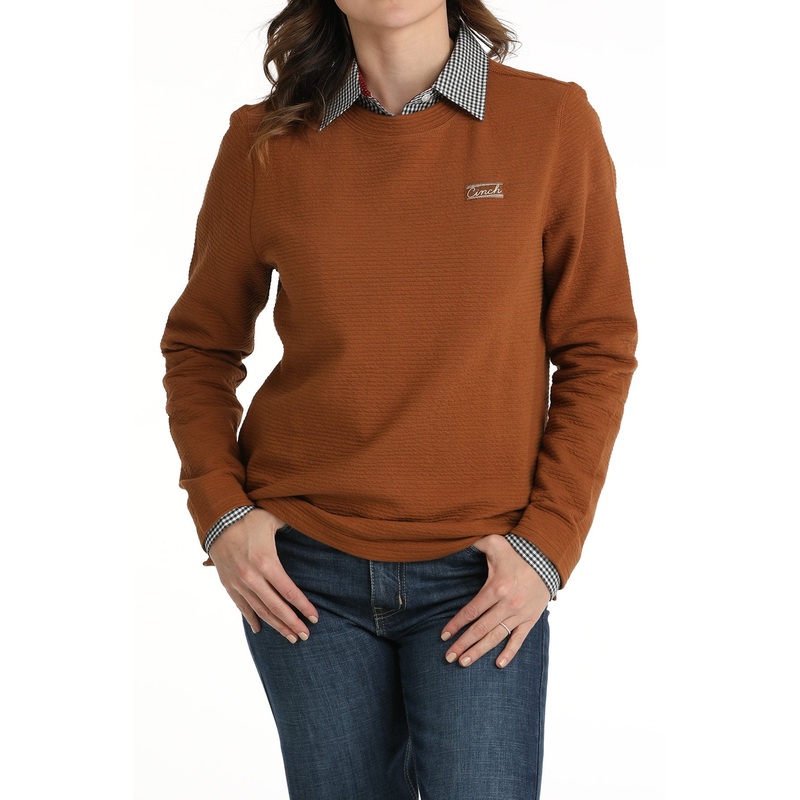 Women’s Textured Sweatshirt – Copper – (MAK9205001)