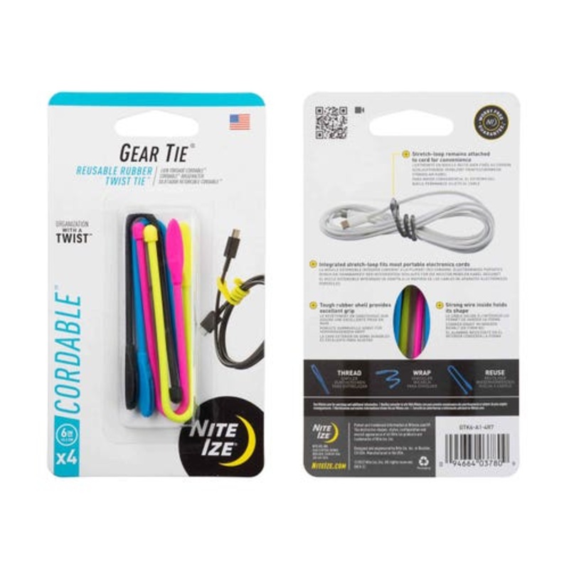 Gear Tie Cordable Twist Tie – Assorted