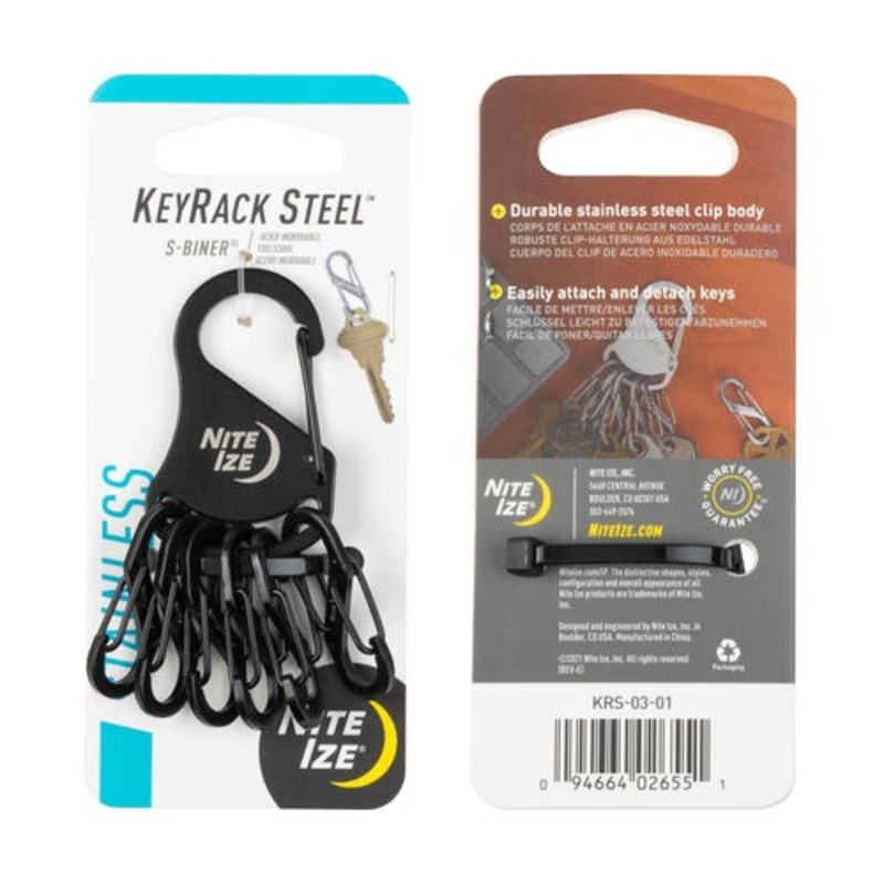Keyrack Locker S-biner Key Ring – Black