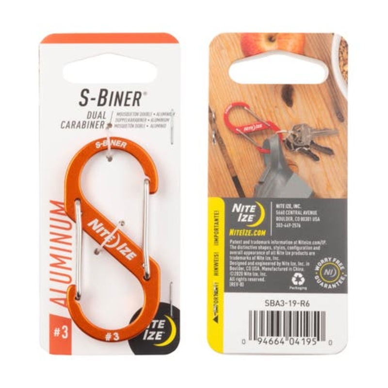 S-biner Slide Lock Aluminum #3 – Orange