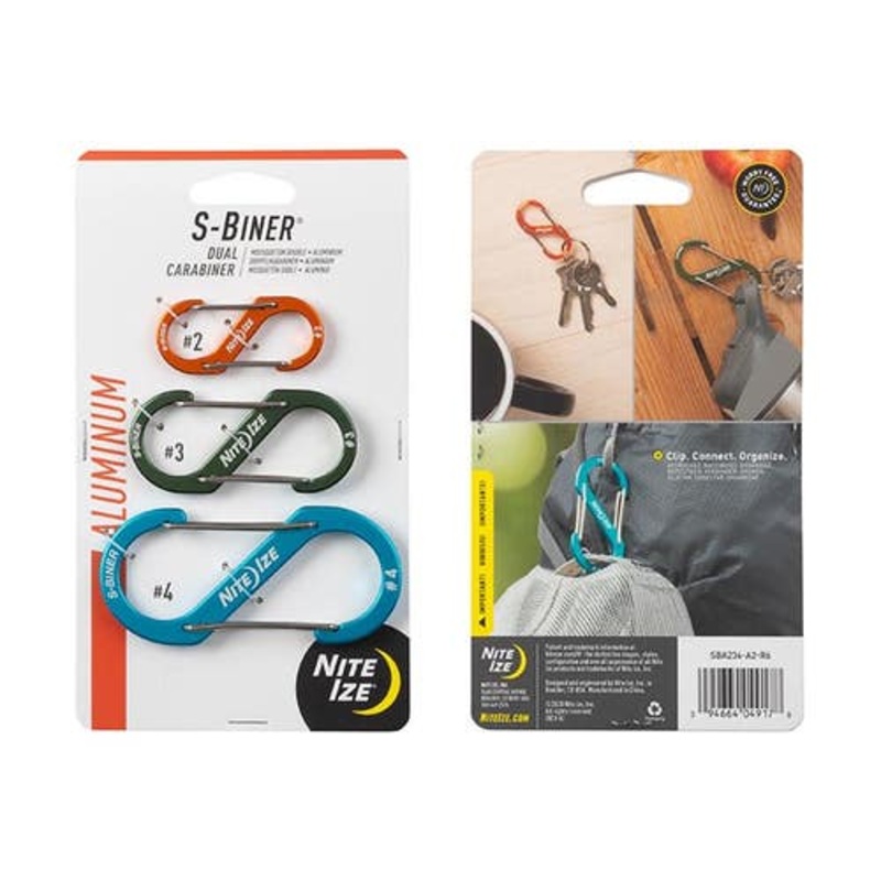 S-biner Slide Lock Aluminum 3 Pack – Asst