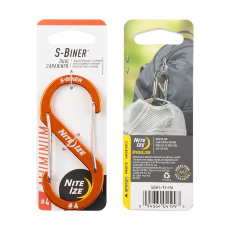 S-biner Slide Lock Aluminum #4 – Orange