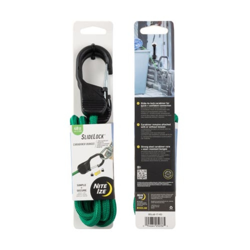 Slidelock Carabiner Bungee – Green 48 In