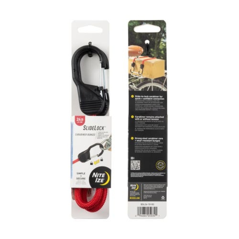 Slidelock Carabiner Bungee – Red 24 In
