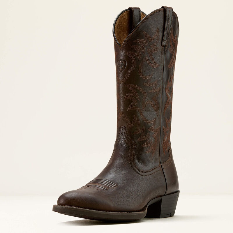 Heritage R Toe Western Boot|Burnished chocolate|8 D|8.5 D|9 D|9.5 D|10 D|10.5 D|11 D|11.5 D|12 D