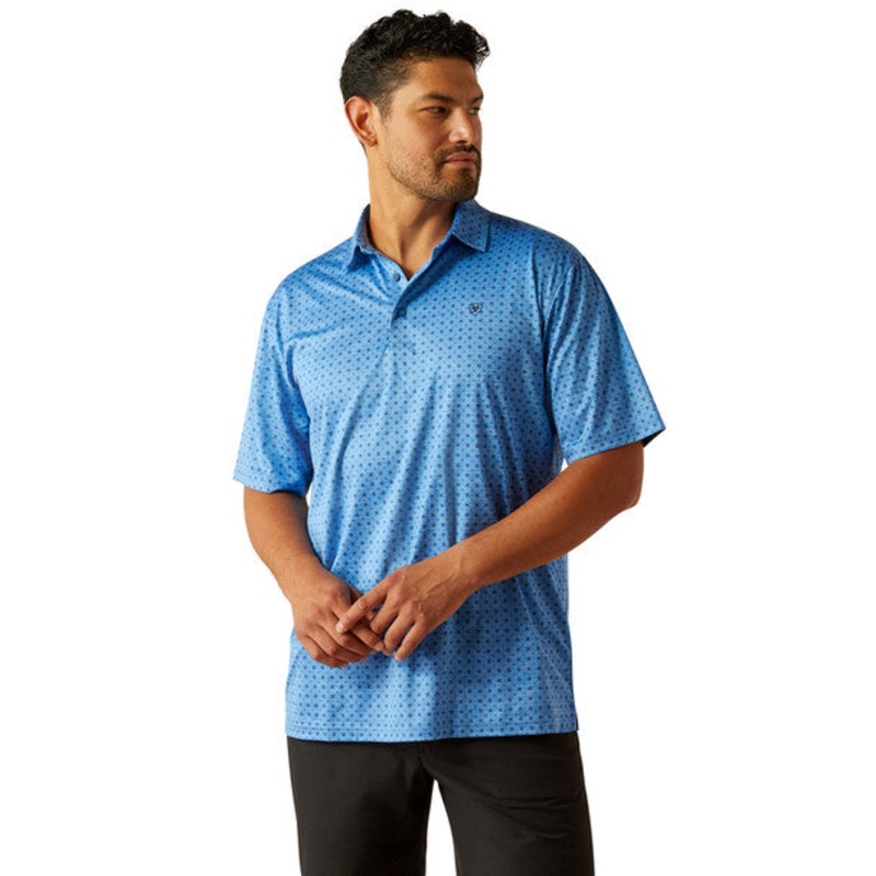 Mns Charger 2.0 Printed Polo – Classic Blue