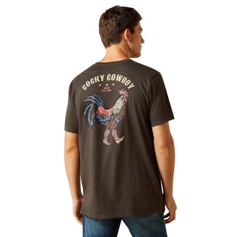 Mns Cowboy Cocky T-shirt – Vintage Black