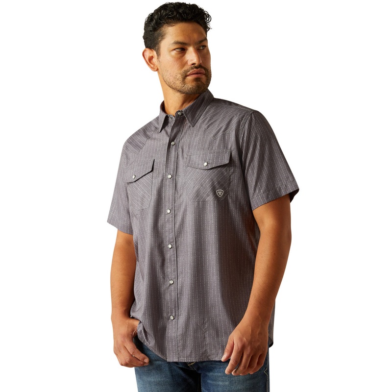 Mns Venttek Western Fitted Shirt – Grey