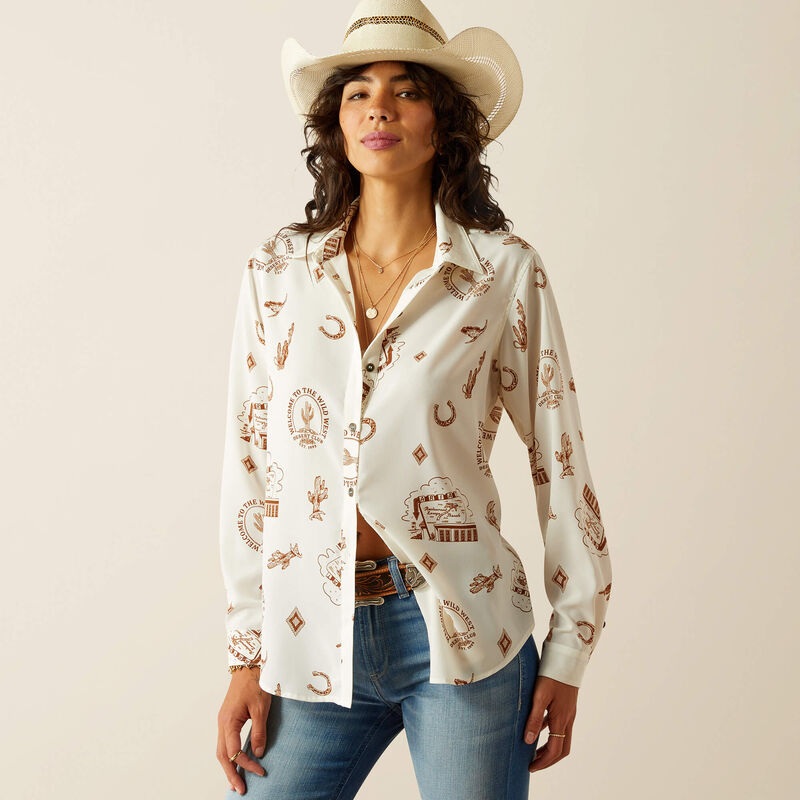 Wms Homestyle Shirt – Road Trip Prnt