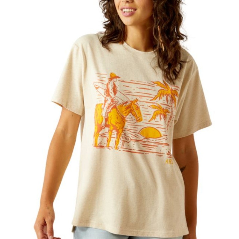 Wms Western Surfer T-shirt – Oatmeal Heather