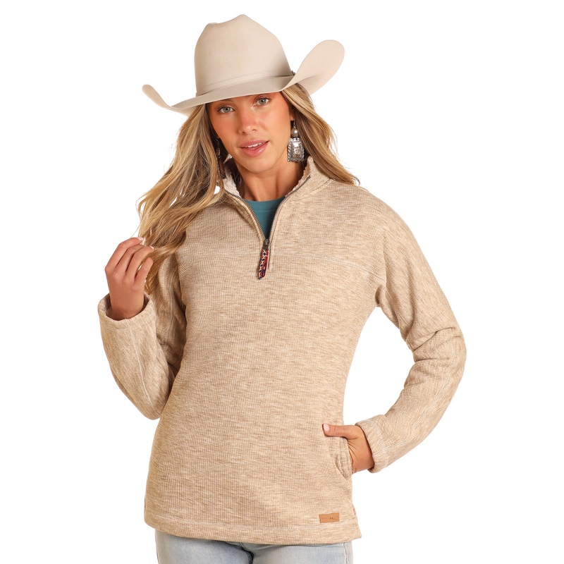 Berber Lined 1/4 Zip Jacket – Natural