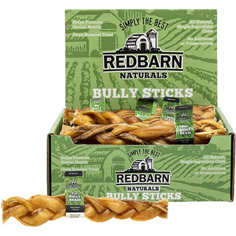 Braided Bully Stick Dog Chews – 9in – Single