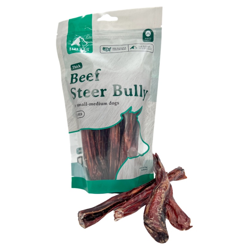 Beef Steer Bully Stick Thick 6in – 12ct.