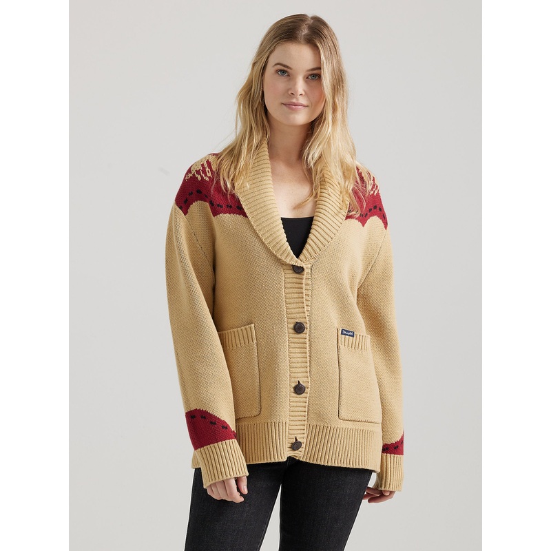 Long Live Shawl Collar Cardigan Sweater – Tan