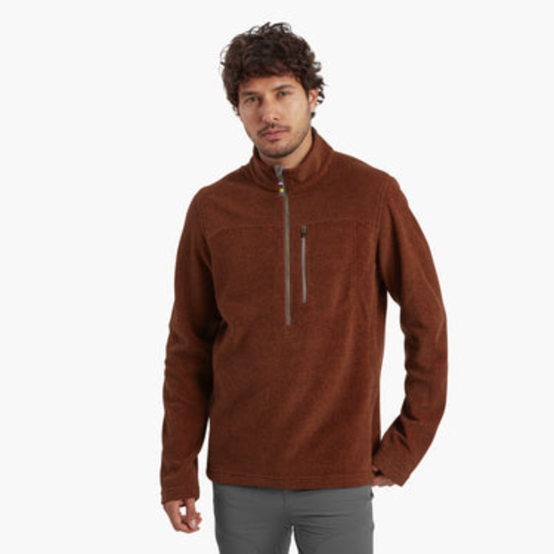 Men’s Rolpa Eco Quarter Zip – Dark Rust