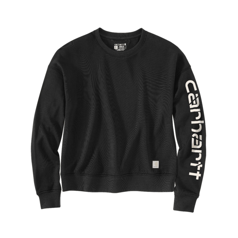 TENCEL Fiber Series Loose Fit Sleeve Graphic Sweatshirt – Black
