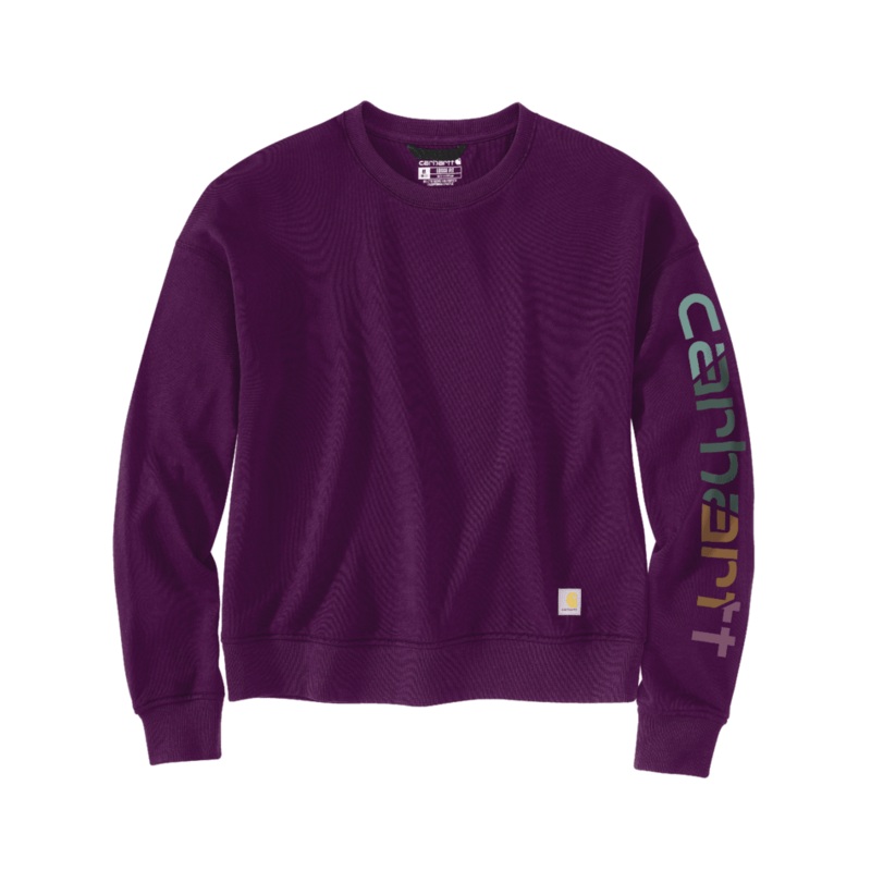 TENCEL Fiber Series Loose Fit Sleeve Graphic Sweatshirt – Eggplant