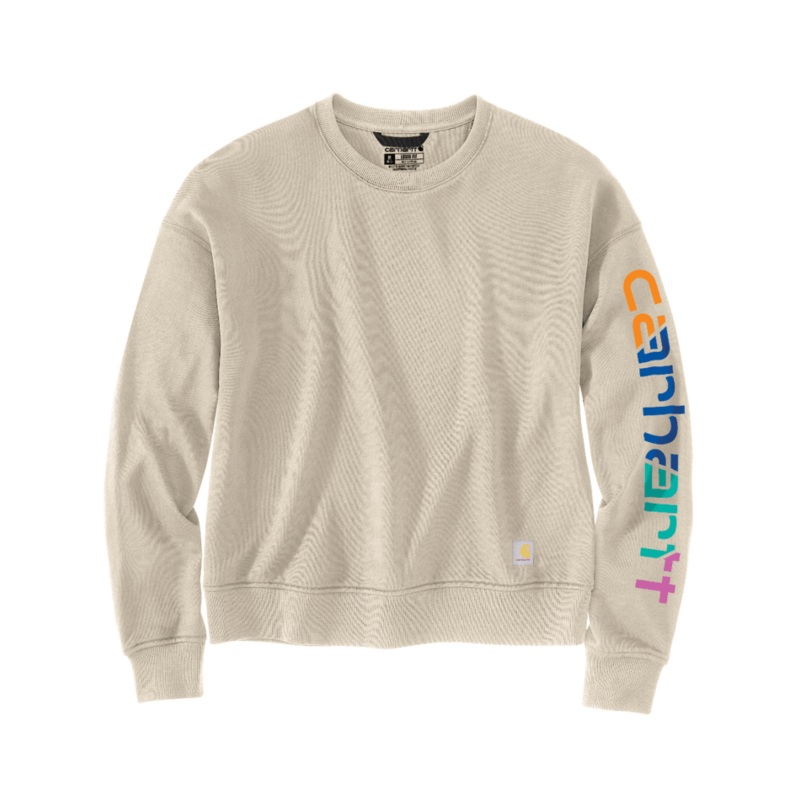 TENCEL Fiber Series Loose Fit Sleeve Graphic Sweatshirt – Oat Milk