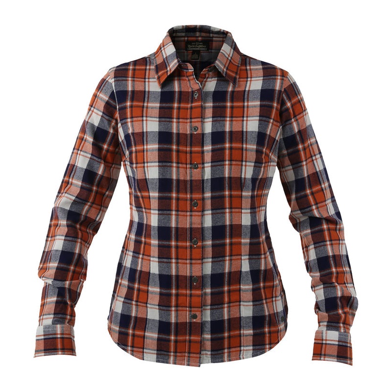 Women’s Flannel Shirt – Rust / Navy Plaid