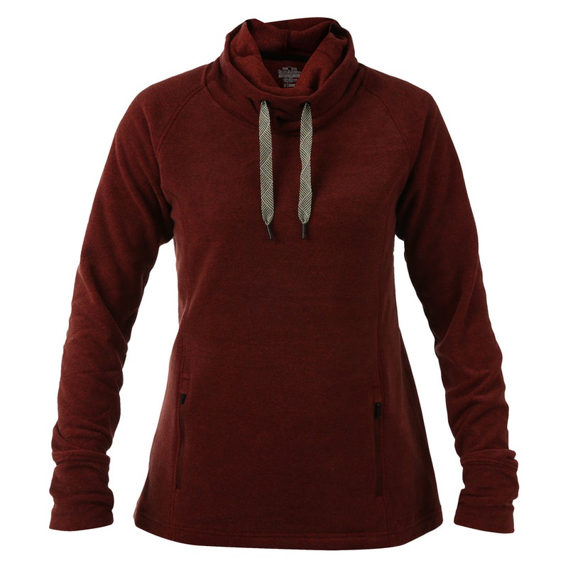 Women’s Godiva Cowlneck Sweater – Brick Red Heather