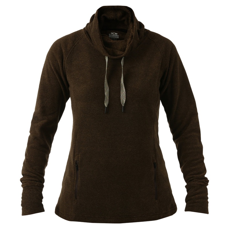 Women’s Godiva Cowlneck Sweater – Dark Brown Heather