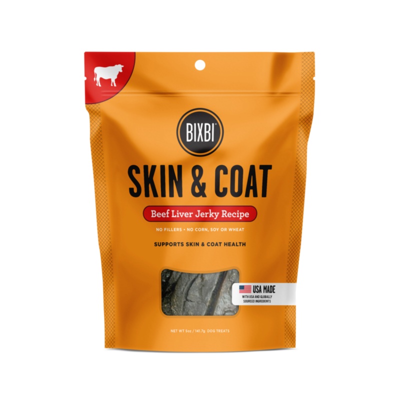 Skin & Coat Jerky Treats for Dogs – Beef Liver Recipe – 5oz / 12oz