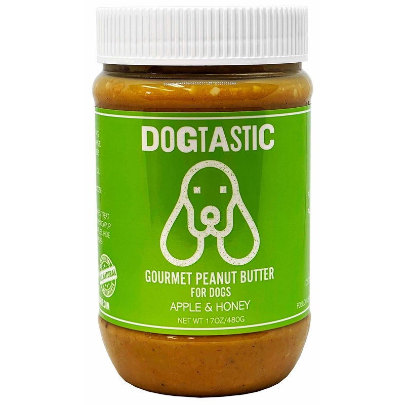 Dogtastic Gourmet Peanut Butter for Dogs – Apple & Honey Flavor – 17oz.