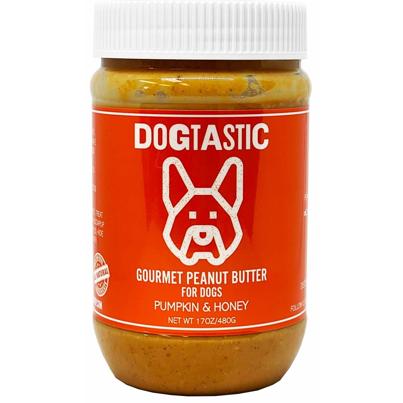 Dogtastic Gourmet Peanut Butter for Dogs – Pumpkin & Honey Flavor – 17oz.