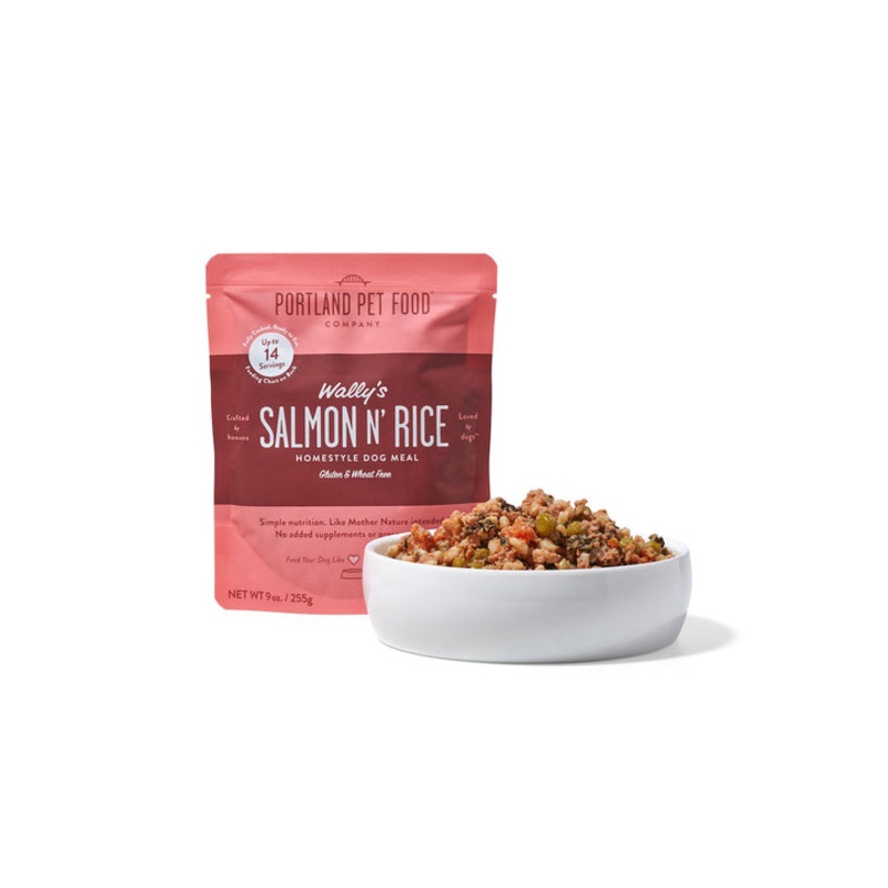 Wally’s Salmon N’ Rice Homestyle Dog Meal Pouch – 9oz