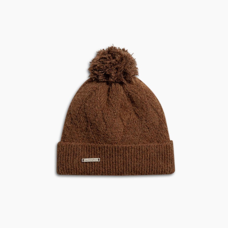Recycled Victoria Pom Beanie – Brown