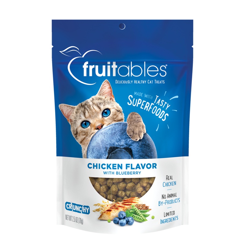 Limited Ingredient Crunchy Cat Treats – Chicken Flavor with Blueberry – 2.5oz