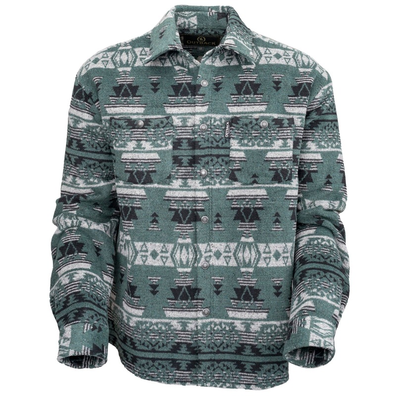 Men’s Hudson Shirt Jacket – Sage Aztec