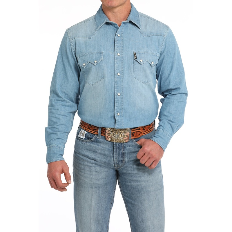 Men’s Modern Fit Denim Snap Front Western Shirt – Indigo – (MTW1301081)