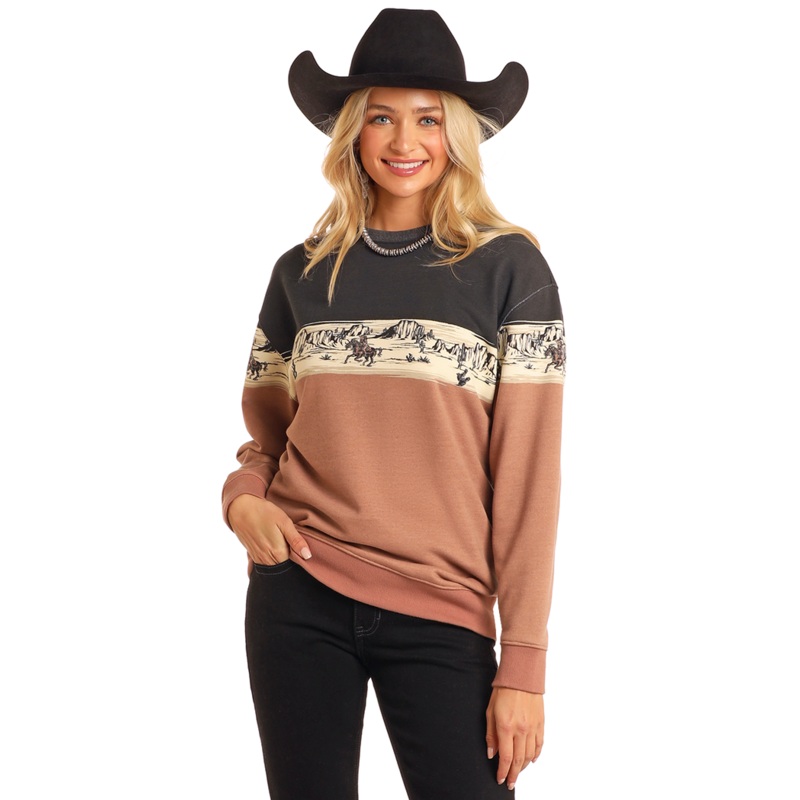 Scenic Border Sweatshirt – Multi