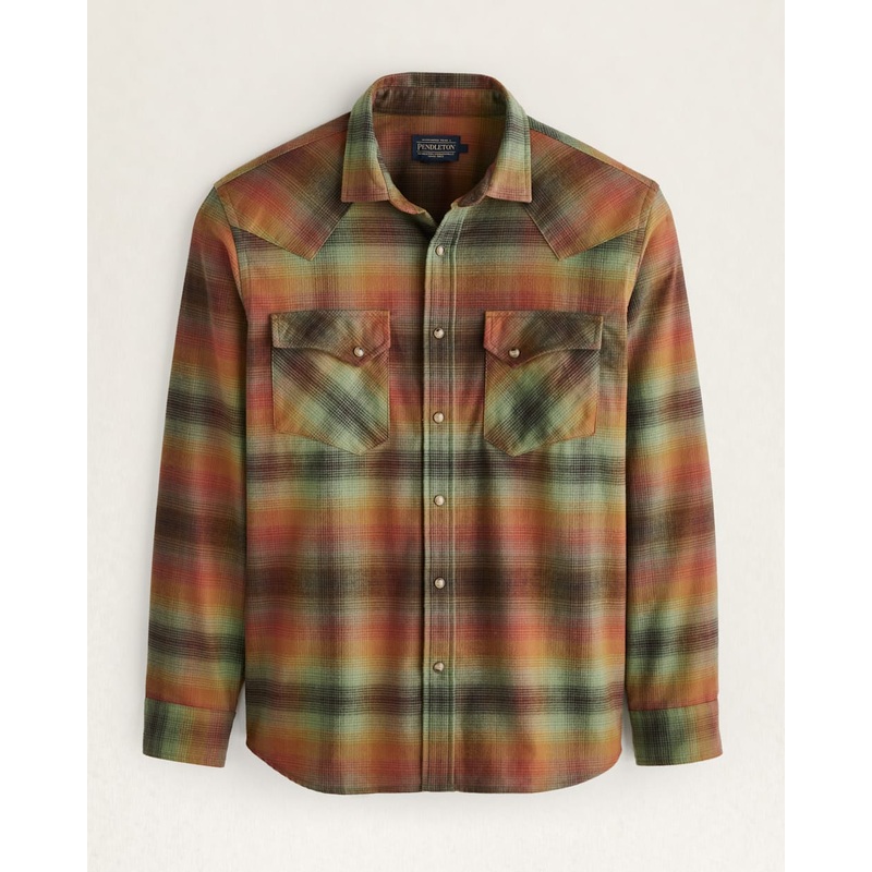 Men’s Plaid Wyatt Snap-front Cotton Shirt