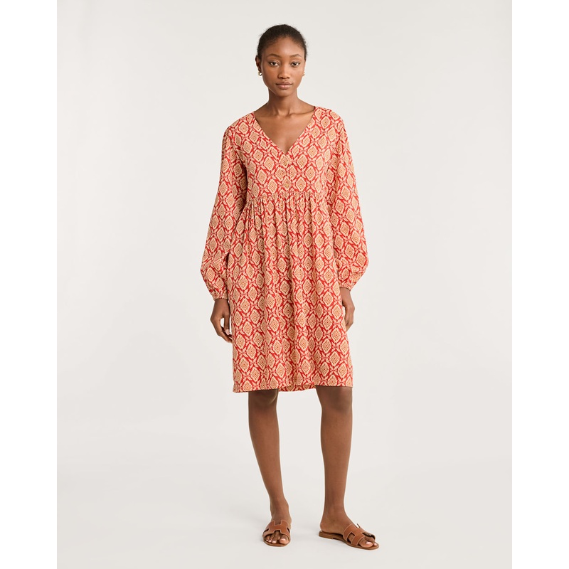 Women’s Jana V-neck Dress|Red multi|XXS _|XS _|SM _|MD _|LG _|XL _